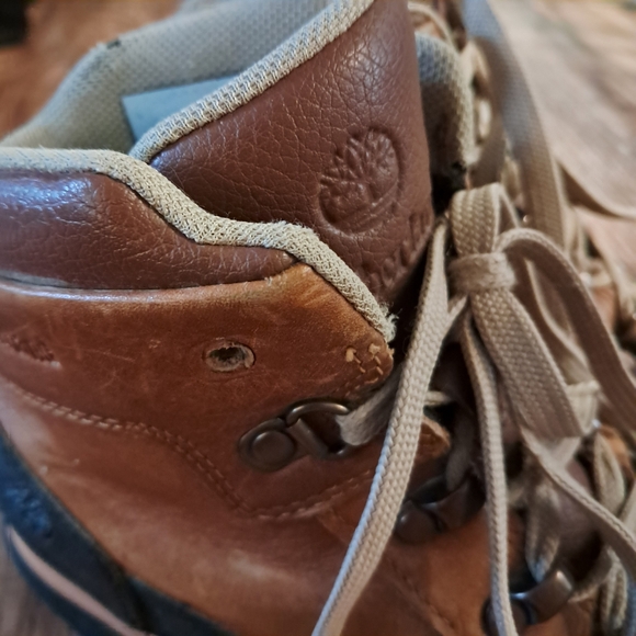 Timberland Euro Hiker Shell Toe Boot Boys Size 4 Tobacco Brown And Black - Picture 8 of 11